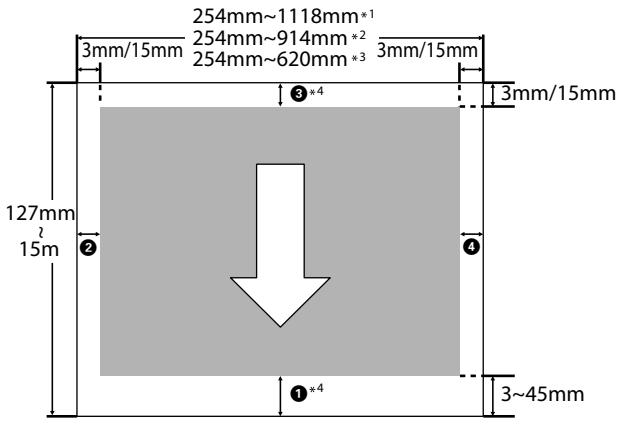 EPSON SURECOLOR SC-T5000 - Zone imprimable du papier rouleau - 1