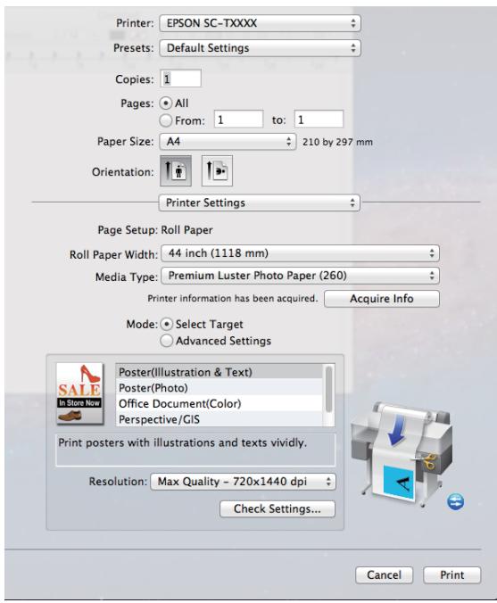 EPSON SURECOLOR SC-T5000 - Récapitulatif du pilote d'impression - 2