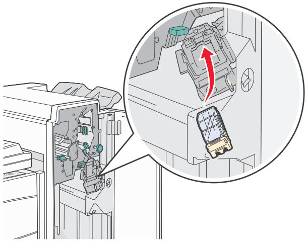 Technical diagram of a mechanical assembly with an inset showing a component being inserted (no text or symbols present)
