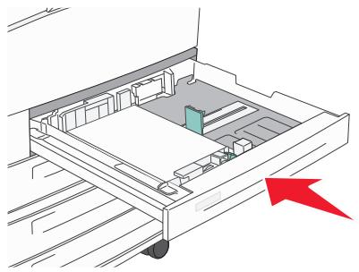 Technical line drawing of a mechanical device with a highlighted component and red arrow indicating direction (no text or symbols)