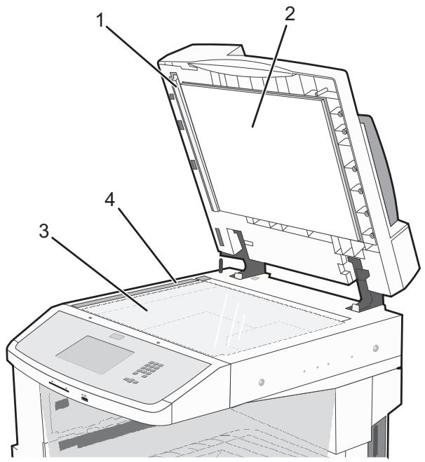 Technical diagram of a printer with numbered parts labeled 1 to 4.