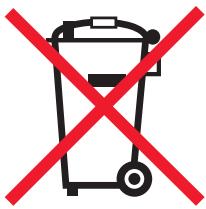Prohibition sign of a trash bin with red X marks indicating no waste or plastic waste