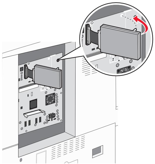 Diagram of an internal computer setup showing a CPU socket with drive bays and a monitor, highlighting a scroll wheel (no text or symbols present).