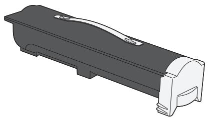 3D rendering of a mechanical component with a curved body and mounting bracket (no text or symbols).