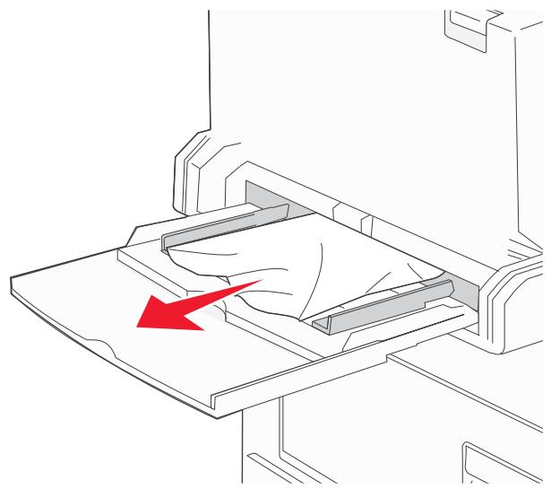 Technical line drawing of a mechanical device with a red arrow indicating a process or movement (no text or symbols present).
