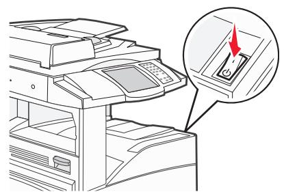 Illustration of a printer with a magnified inset showing a printer's internal structure (no text or symbols present).