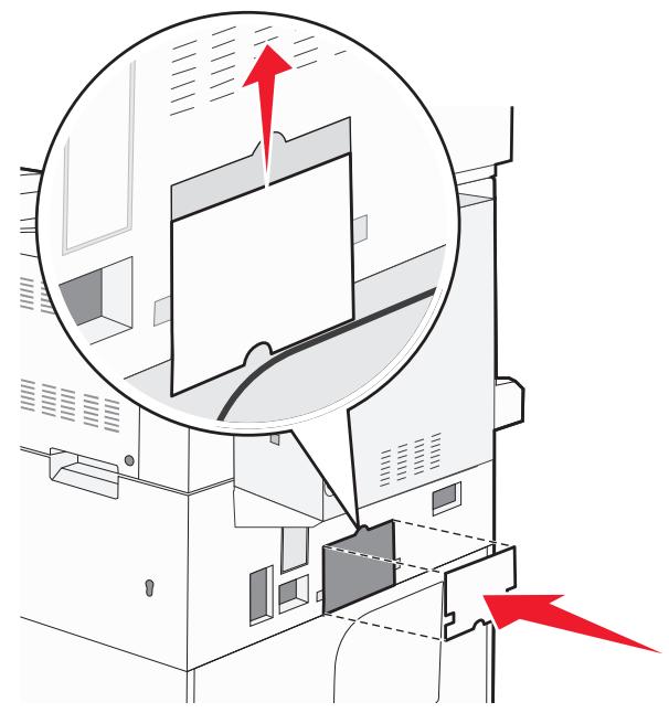 Diagram of a computer monitor with an inset magnified view showing internal components and red arrows indicating directional flow (no text or symbols present)