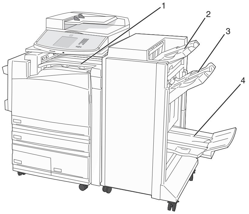 Technical diagram of a printer with numbered parts labeled for identification.