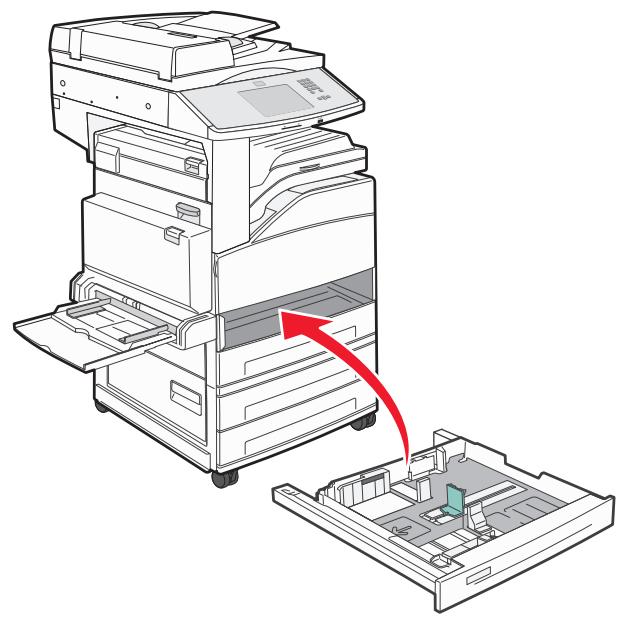 Diagram of a printer's internal structure showing the base and top view with a red arrow indicating a process or transformation (no text or symbols present)