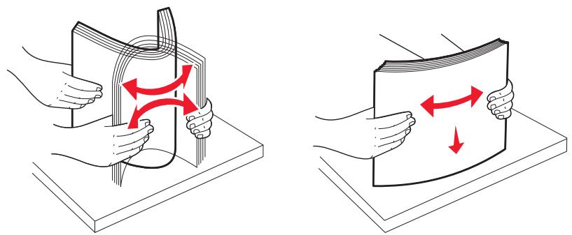 Illustration of two hand-drawn panels showing a folded paper or document with red directional arrows indicating rotation or movement (no text or symbols present)