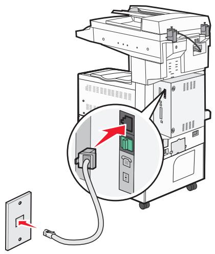 Illustration of a printer with attached cable and a separate inset showing internal components (no text or symbols).
