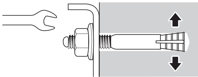 EPSON EB-1420WI - Tighten the nut with a commercially available spanner to secure the wall plate to the wall - 1
