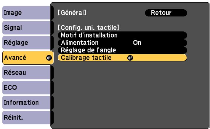 EPSON EB-1420WI - Sélectionnez Calibrage tactile - 1