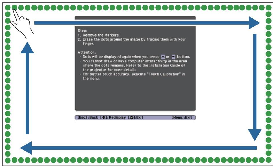 EPSON EB-1420WI - Trace the dots (  ) with your finger - 1
