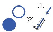 EPSON EB-1420WI - Place the markers at the bottom marker positions [2] ( ) ( ) - 1
