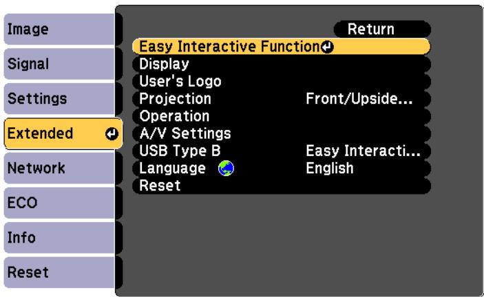 EPSON EB-1420WI - Select Easy Interactive Function from Extended - 1