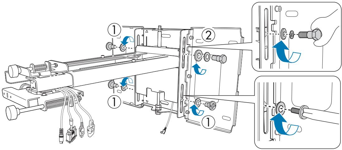 EPSON EB-1420WI - Secure the setting plate and the wall plate - 1