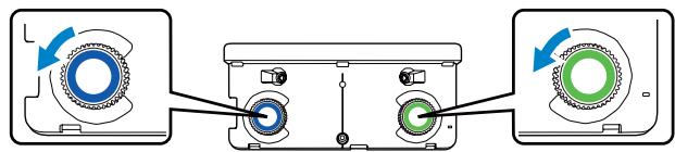 EPSON EB-1420WI - Tournez les cadrans d'ajustement de l'unité tactile pour déplacer les pointeurs (O) - 3