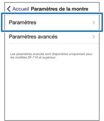 EPSON RUNSENSE SF-510 - Appuyez sur paramètres. - 1