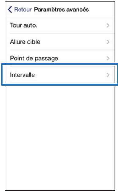 EPSON RUNSENSE SF-510 - Affichez l'écran paramètres avancés de run connect. - 1