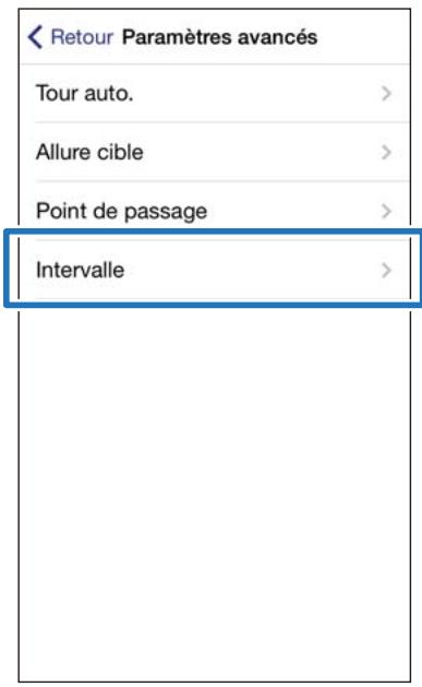 EPSON RUNSENSE SF-710 - Affichez l'écran paramètres avancés de run connect. - 1