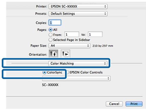 EPSON SURECOLOR SC-P600 - Impression avec gestion des couleurs par ColorSync (Mac OS X) - 4