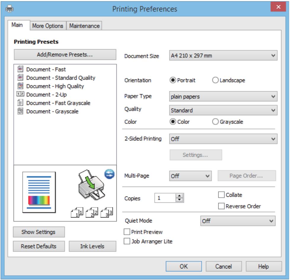 EPSON L220 - Onglet principal - 1