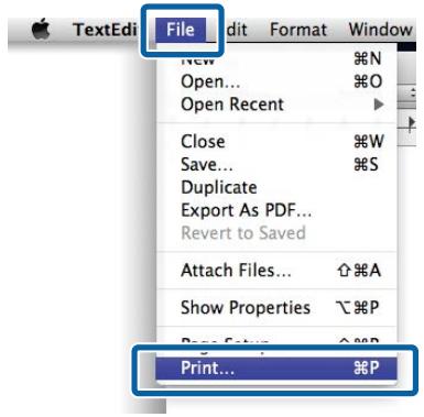TextEdit File New Open... Open Recent Close Save... Duplicate Export As PDF... Revert to Saved Attach Files... Show Properties Print...