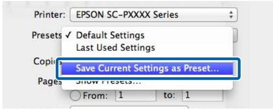 EPSON SURECOLOR SC-P9000 - Enregistrement dans les Presets (Préréglages) - 2