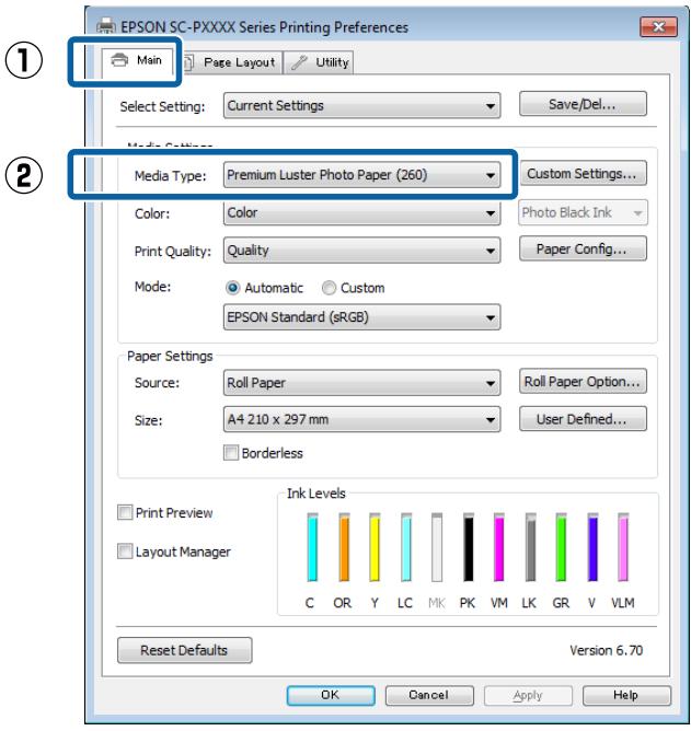 EPSON SURECOLOR SC-P9000 - Configuration des paramètres dans Windows - 1