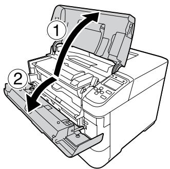 EPSON WORKFORCE AL-M8100DTN - Ouvrez le capot A, puis le capot F. - 1