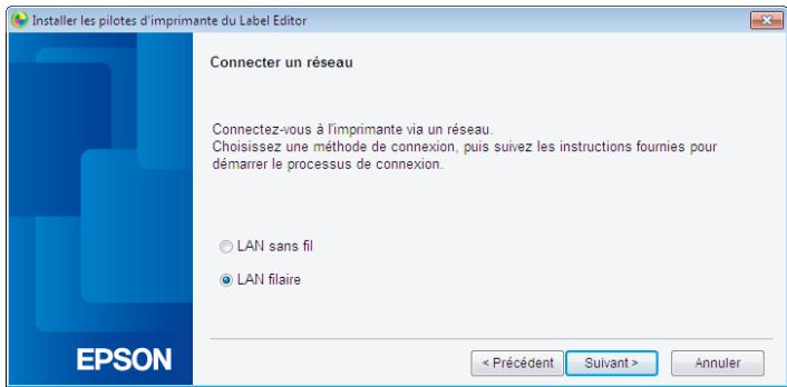 EPSON LABELWORKS LW-Z900 - Selectionnez [LAN filaire]. - 1