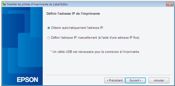 EPSON LABELWORKS LW-Z900 - Selectionnez [Obtenir automatiquement l'adresse IP]. - 1
