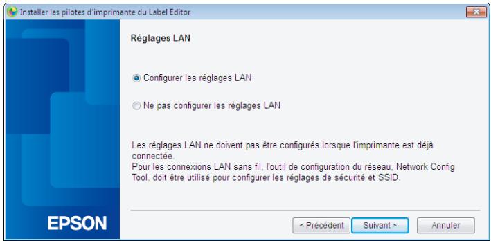 EPSON LABELWORKS LW-Z900 - Selectionnez [Configurer les réglages LAN]. - 1