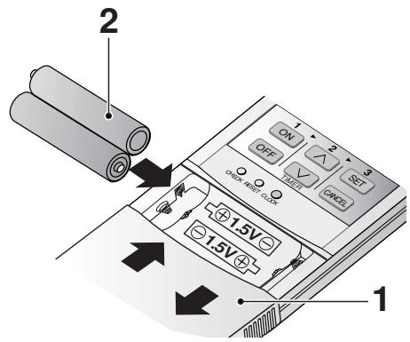 PANASONIC CS-E15CKP - Aanbrengen van de batterijen - 1