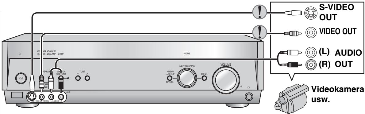 PANASONIC SA-XR57 - Anschluss des Geräts an eine Videokamera oder ein Abspielgerät für Spiele usw. - 2