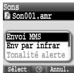 PANASONIC X400 - Options du fichier son (Mes sons) - 1