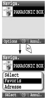 PANASONIC X400 - Options du navigateur (Favoris) - 3