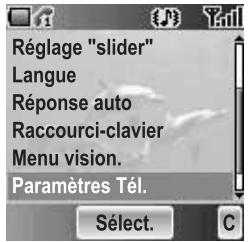 PANASONIC X500 - Paramètres Tél. - 1