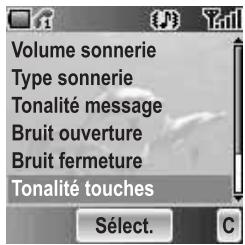 PANASONIC X500 - Tonalité touches - 1
