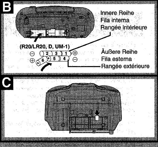 PANASONIC RX-D17EG - Utilisation des piles - 3