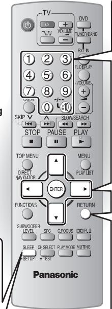 PANASONIC SC-HT340 - Anzeigen des Setup-Menüs. - 1