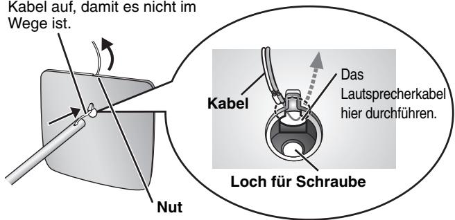 PANASONIC SC-HT520 - ① Führen Sie das Lautsprecherkabel durch den Sockel. - 1