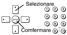 Selezionare ① ② ③ ④ ⑤ ⑥ ⑦ ⑧ ⑨ Comfermare 0 L ≥10