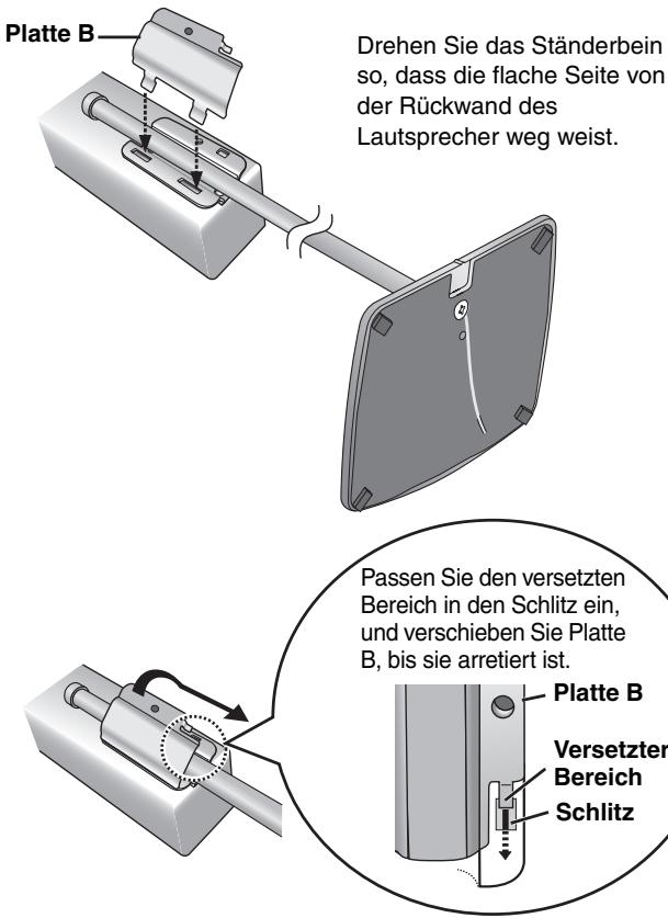 PANASONIC SC-HT520 - ③ Legen Sie das Ständerbein auf Platte A, und befestigen Sie Platte B. - 1