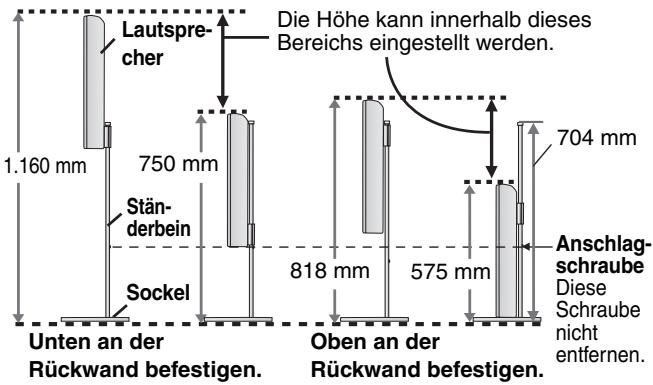 PANASONIC SC-HT520 - ■ Standhöhe der Front- und Surround-Lautsprecher - 1