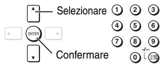 Selezionare ① ② ③ ENTER ④ ⑤ ⑥ Confermare ⑦ ⑧ ⑨ ⑩ ≥10