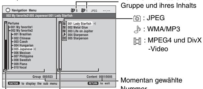 PANASONIC SC-HT535 - Abspielen des Gruppeninhalts in festgelegter Reihenfolge Drucken Sie [ENTER]. - 1