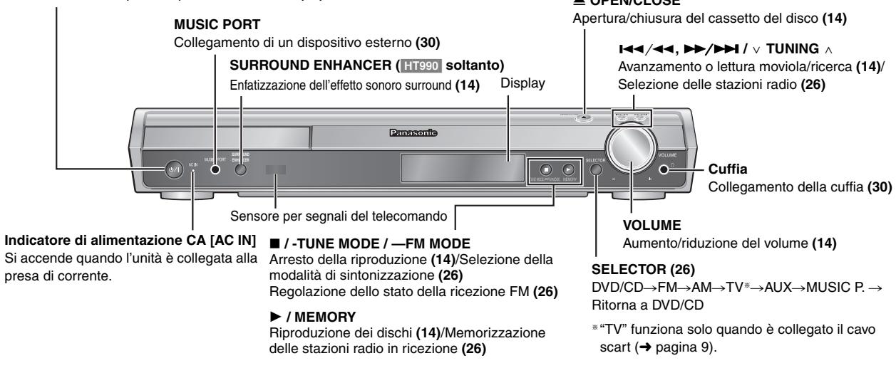 PANASONIC SC-HT540 - Interruttore di attesa/accensione [ /] - 1