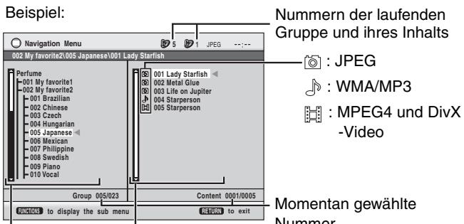 PANASONIC SC-HT845 - Abspielen des Gruppeninhalts in festgelegter Reihenfolge Drucken Sie [ENTER]. - 1